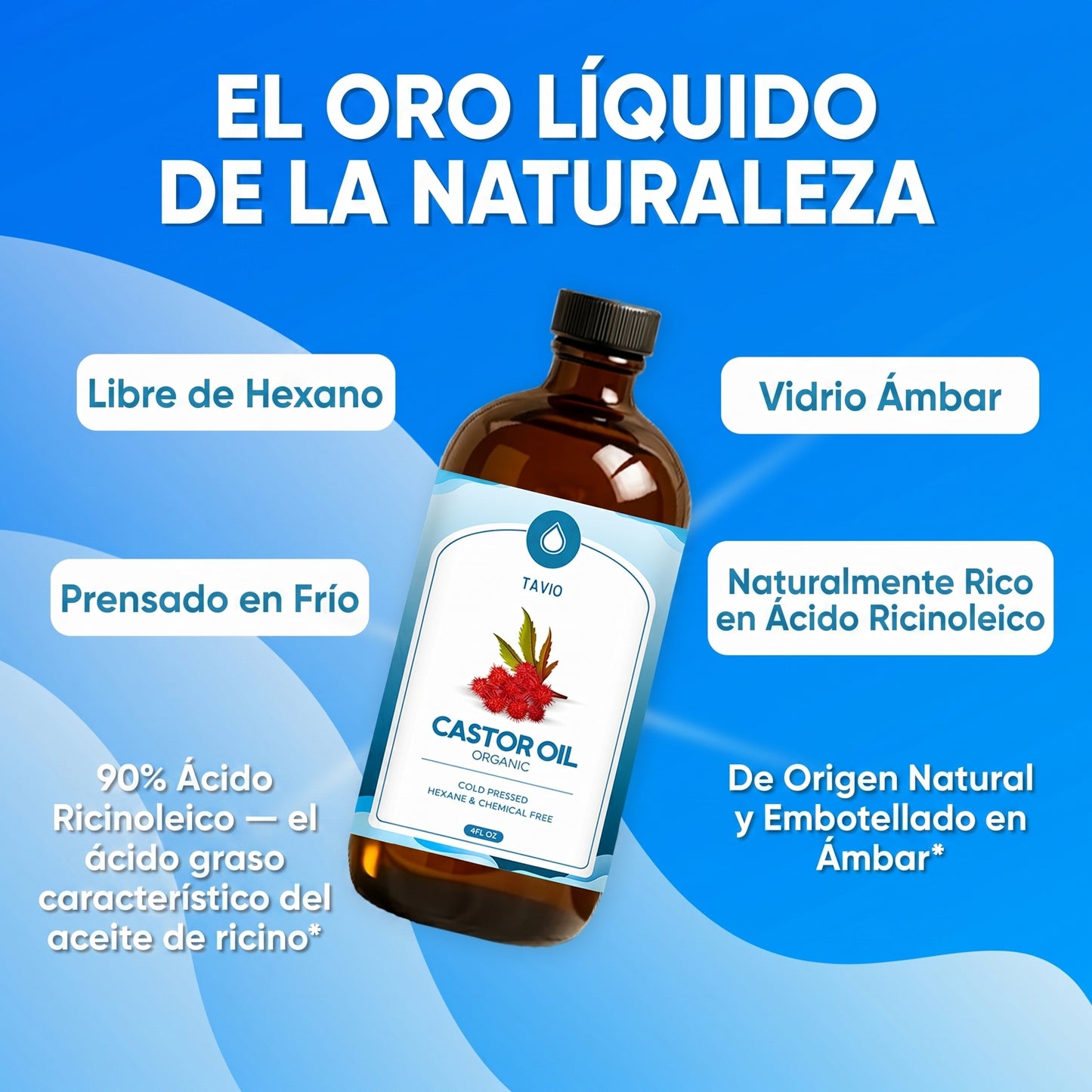 Tavio™ de Compresas de Aceite de Ricino